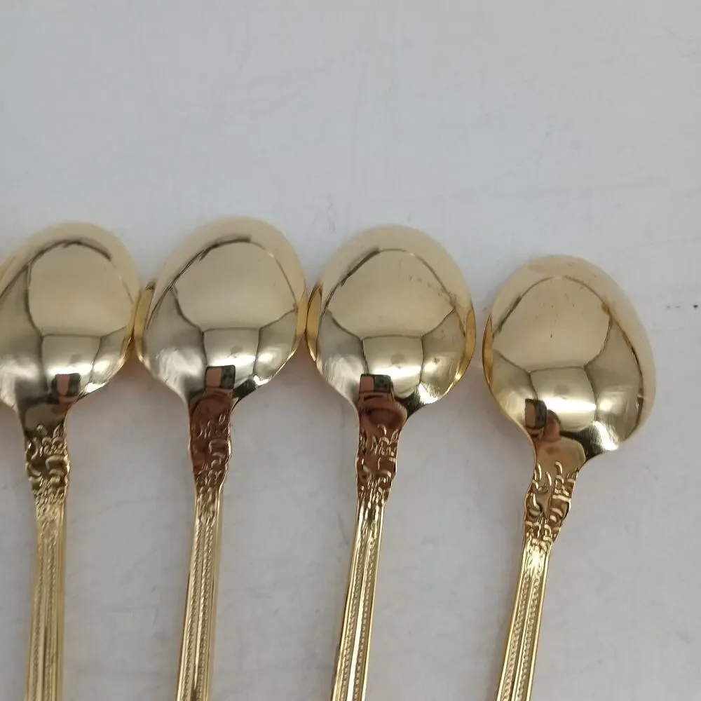7X SpnFk Cambridge Gold Royal Fashion Teaspoons Salad Forks Flatware
